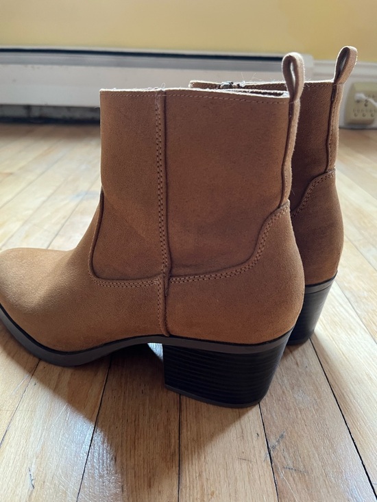 Old Navy Camel Suede-Look Ankle Booties - Picture 2 of 8